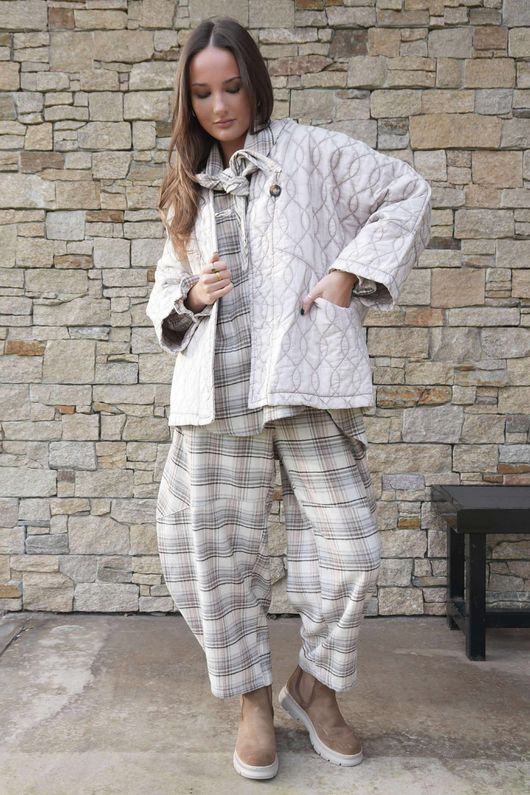 Dolman Cotton Quilted Jacket Vintage Washed Mocha